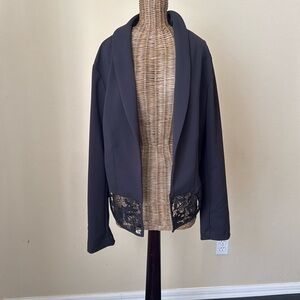 NWT New York & Co Soho Jeans Black Blazer with Jacket with Lace Detail XL